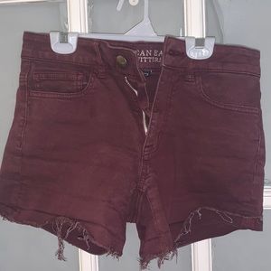 American eagle maroon Jean shorts size 2